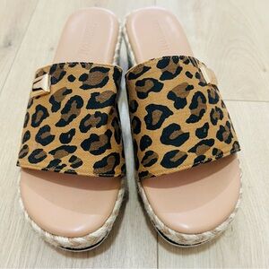 Leopard Print Slide Sandals